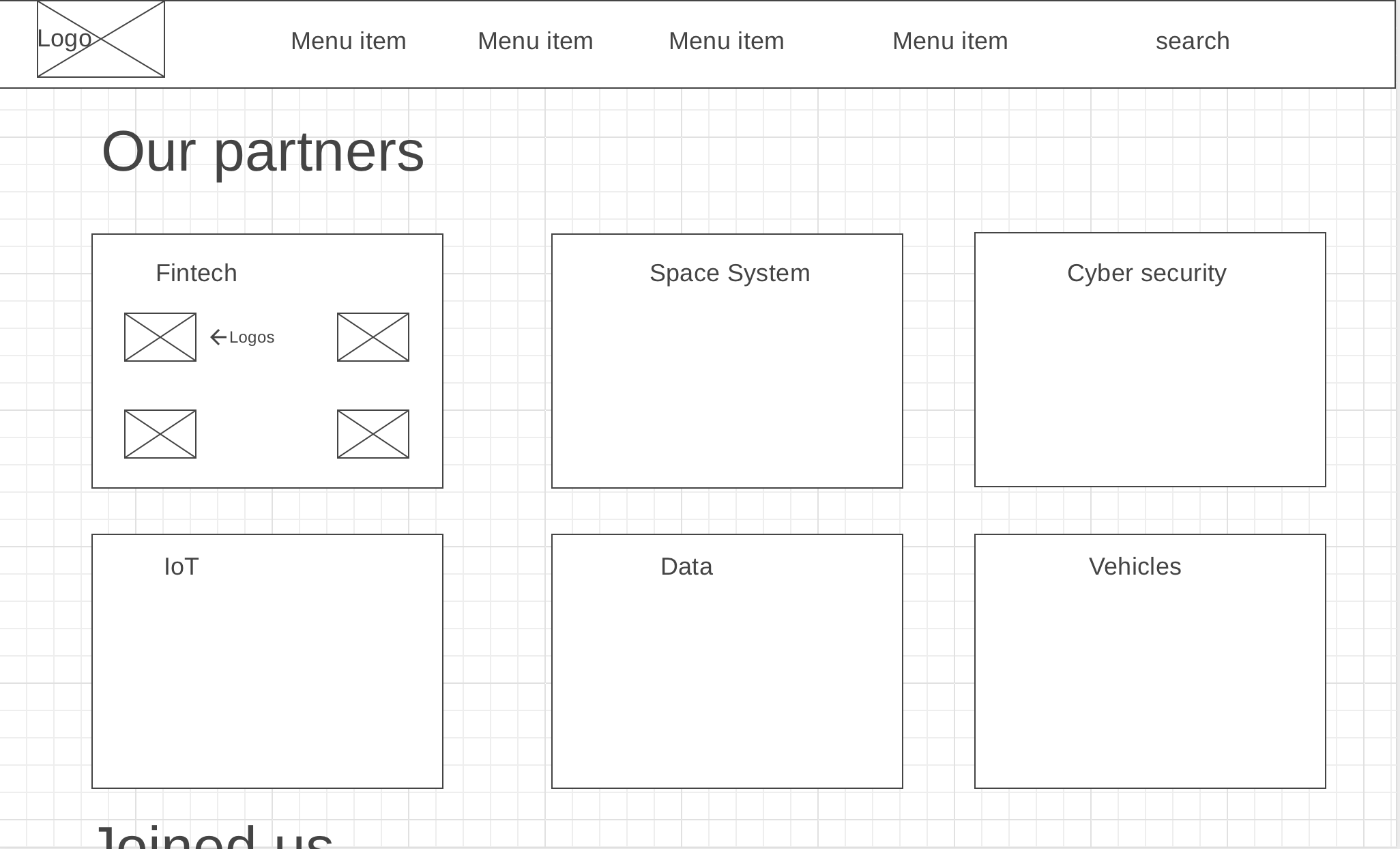 wireframe for Partners